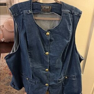 Torrid Denim Vest with Gold Accents